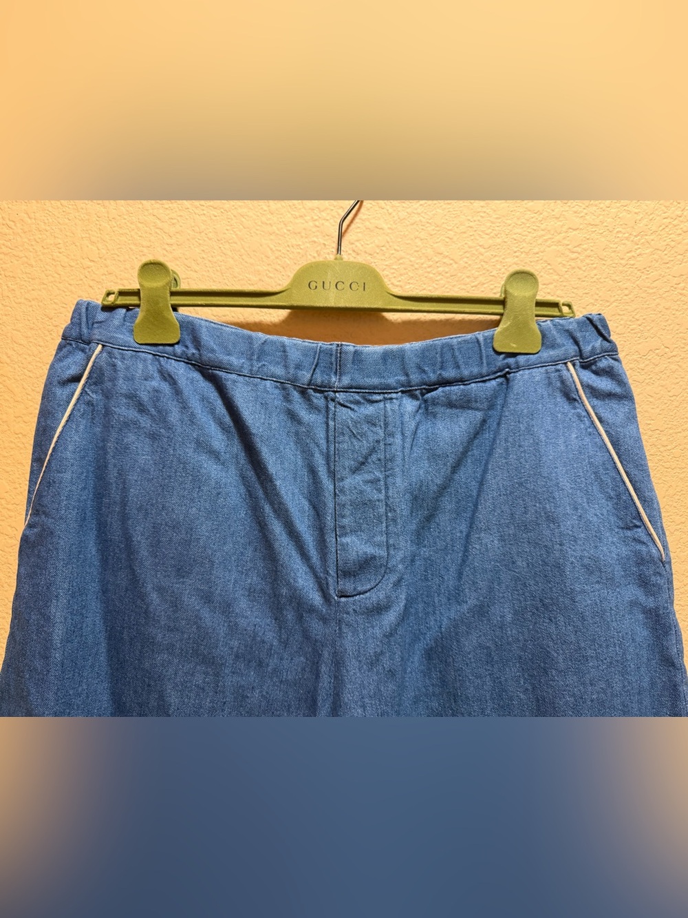 New Authentic Gucci G Logo Denim Shorts Size IT 52 / US L 34 - 38 Waist - Picture 5 of 12